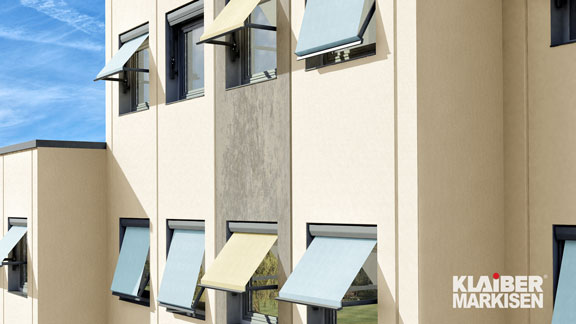 vergrößerte Ansicht Fassadenmarkise METRO-BOX FS4200-R/ -E | KLAIBER Sonnen- u. Wetterschutztechnik GmbH